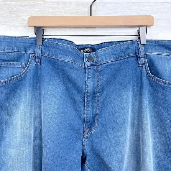34 Heritage Charisma Relaxed Straight Jeans Med Wash Comfort Stretch Mens 50x34